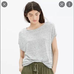 COPY - Madewell Gray Linen Miracle Tee, Size S